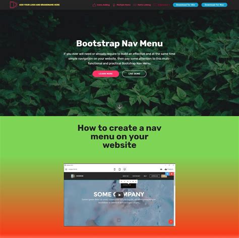 Bootstrap Mega Menu Example