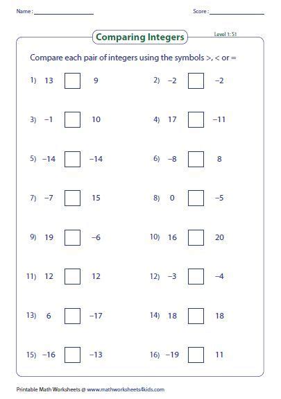 Math Games For Grade 8 Integers