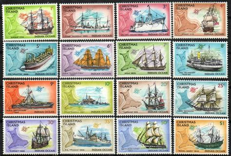 Mesa Stamps Ships And Map Of Christmas Island