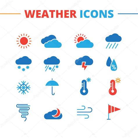 Conjunto De Iconos Meteorol Gicos Vectoriales Minimalista Colecci N De