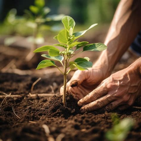 Premium Photo | A gardener planting plants