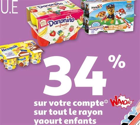 Promo Danone nestlé yoplait 34 sur tout le rayon yaourt enfants