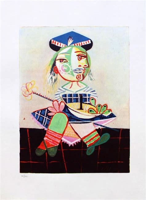 Pablo Picasso Maya With The Boat Lithograph After Vintage Print The Only One With Certificate Of