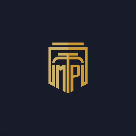 MP Initial Monogram Logo Elegant With Shield Style Design For Wall