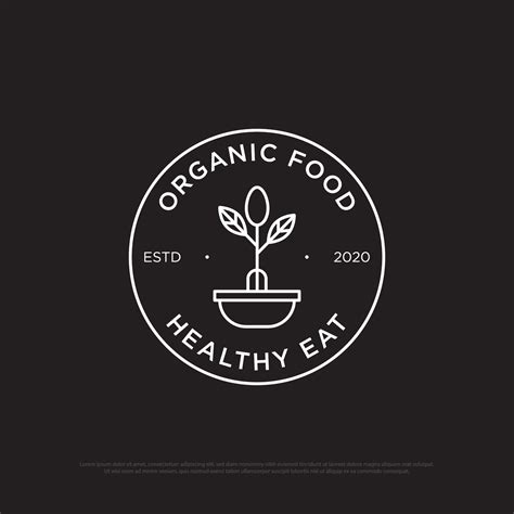 Minimalist Organic Food Logo Illustrationfresh Logo Design With