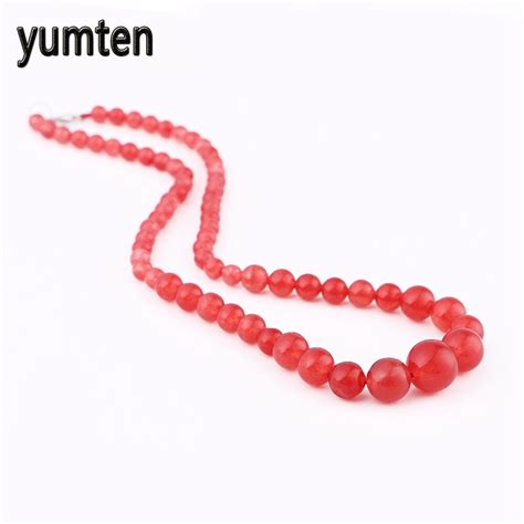 Yumten Agate Chain Necklace Natural Stone Power Crystal Women Jewelry