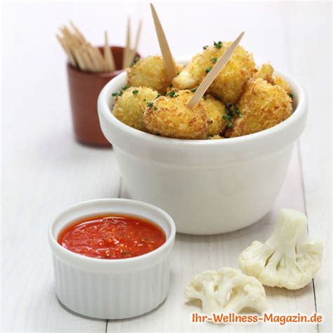 Blumenkohl Nuggets Mit Dip Low Carb Fingerfood Rezept