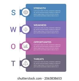 Swot Analysis Diagram Infographic Template Vector Stock Vector Royalty