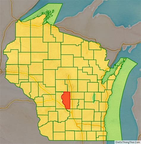 Map of Adams County, Wisconsin - Thong Thai Real