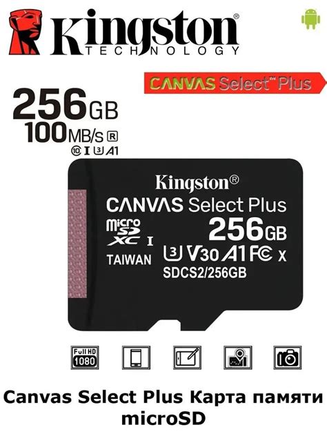 Карта памяти microSD 256 ГБ microSDXC Canvas 256 ГБ Карта