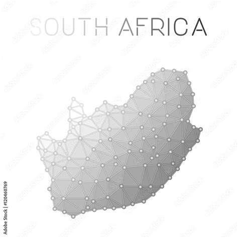 South Africa Polygonal Vector Map Molecular Structure Country Map