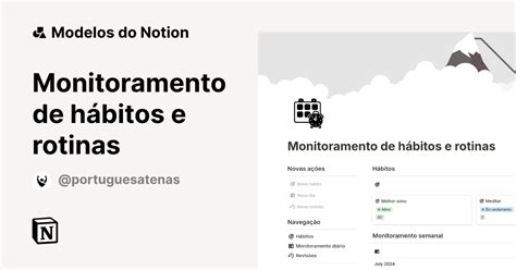 Monitoramento de hábitos e rotinas Modelo por Atenas Marketplace do