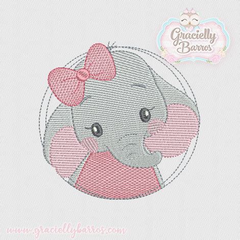 Matriz De Bordado Elefante GB055 Gracielly Barros