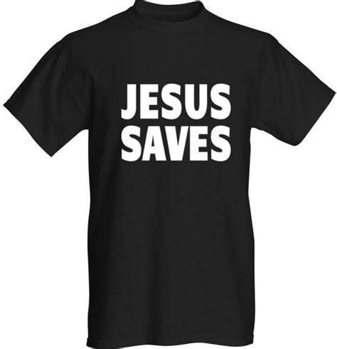 Jesus Saves T Shirt White Text Amazon Ca Clothing And Accessories