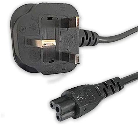 High Grade Uk Plug To Clover Leaf Mains Power Cable Lead Iec C