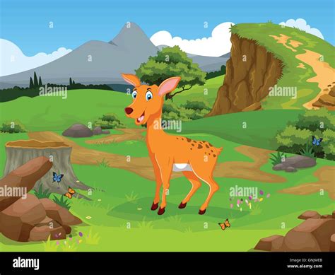 Cartoon Elk In The Forest Stock Vector Image Art Alamy Atelier Yuwa