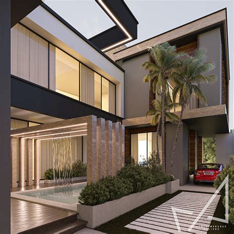 MODERN villa Exterior design on Behance