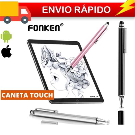 Caneta Touch Screen Ponta Fina Desenho 2 Em 1 Android Apple Shopee Brasil