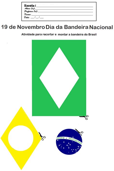 Bandeira Do Brasil Para Colorir E Montar Coloring City