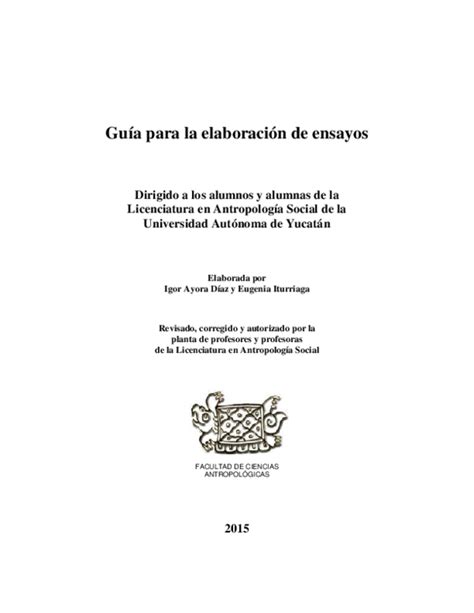 Pdf Guía Para La Elaboración De Ensayos