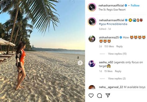 Bhagwan Ka Apmaan Netizens Troll Neha Sharma For Wearing Orange Cut Out Bikini Amid Besharam