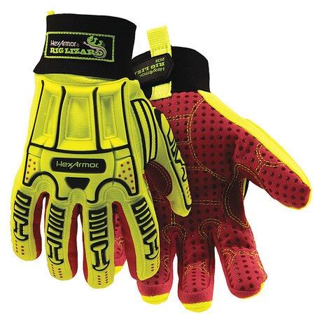 Hexarmor Mechanics Gloves High Visibility Yellow Synthetic Leather