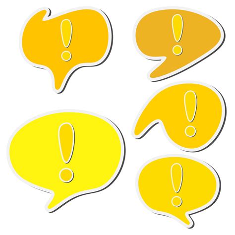 Yellow Sticker Speech Bubble With Exclamation Marks 6873916 Vector Art