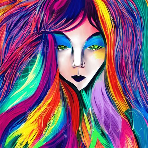 Womens Abstract Art Hair Graphic · Creative Fabrica