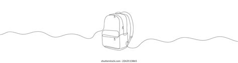 One Continuous Line Drawing Backpack Backpack Stock Vector Royalty