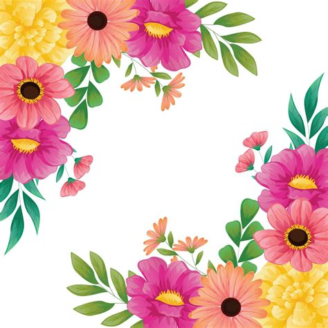 spring flowers border vector 24058774 Vector Art at Vecteezy