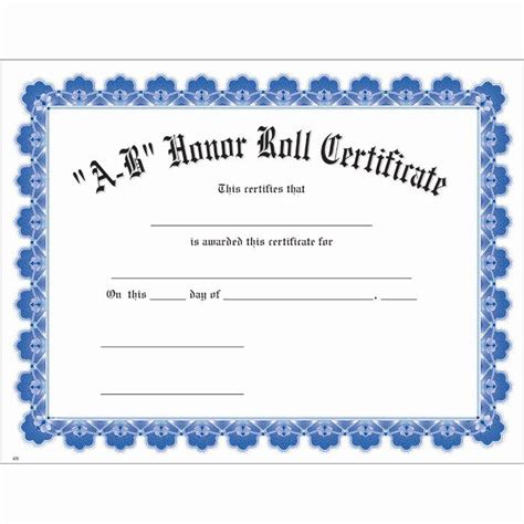 Ab Honor Roll Certificate Free Printable Printable Templates