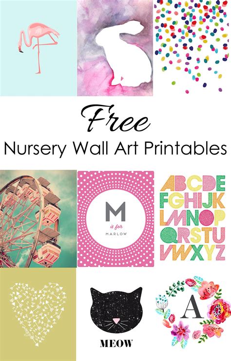 Links To Nine Amazing Free Nursery Printables For Girls Nursery Decor