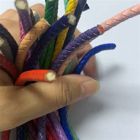 Wholesale Mm Mm Mm Mm Colorful Round Genuine Braided Leather Cord