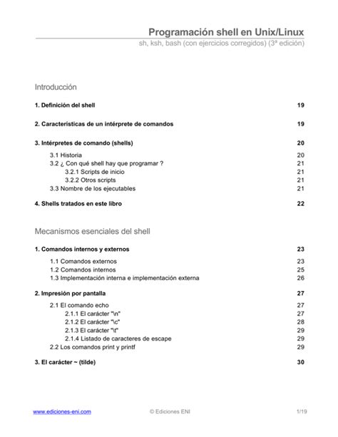 Programaci N Shell En Unix Linux