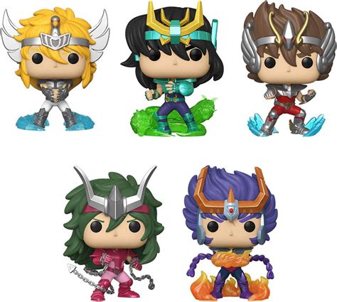 Funko Pop Bundle Of 5 Saint Seiya Cygnus Hyoga Dragon Shiryu