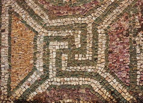 Roman Mosaic Depicting A Swastika Located In The Remains Of The