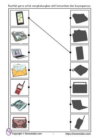 Tema Alat Komunikasi | Lembar Kerja Anak TK - PAUD | Permainan Edukatif ...