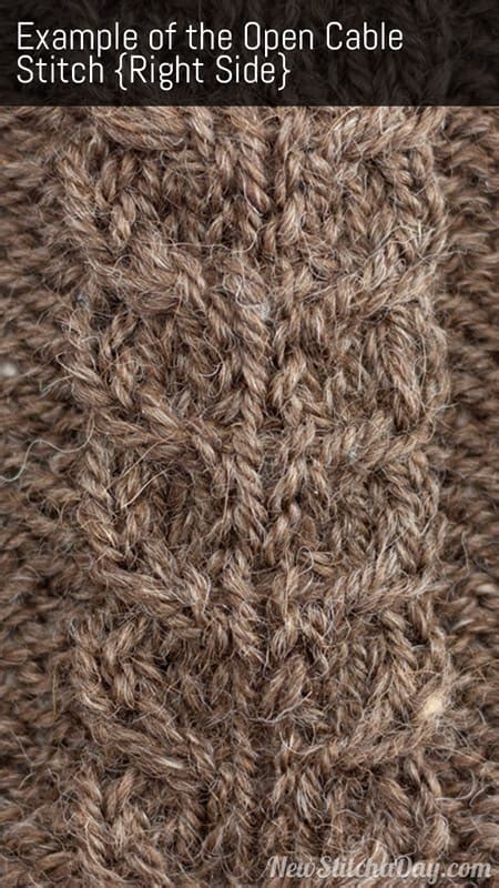 Open Cable Stitch Knitting Stitch Dictionary