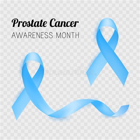 Prostate Cancer Awareness Month Blue Ribbons Isolated On White Stock