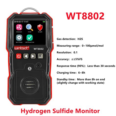 Wintact Wt Hydrogen Sulfide Monitor With Accurate Measurement And