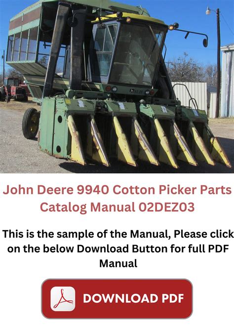 John Deere 9940 Cotton Picker Parts Manual 02DEZ03 By Service Repair