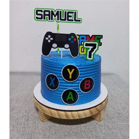 Topo De Bolo Tema Video Game Personalizado Shopee Brasil