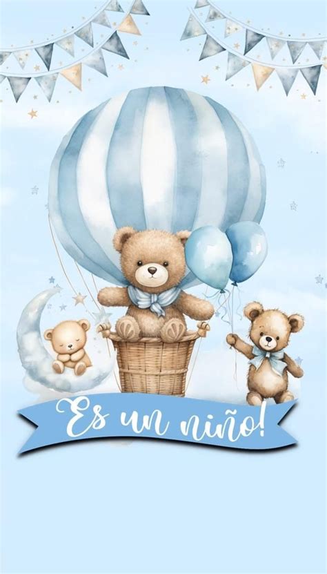 Invitación para baby shower osito rey 792 Artofit