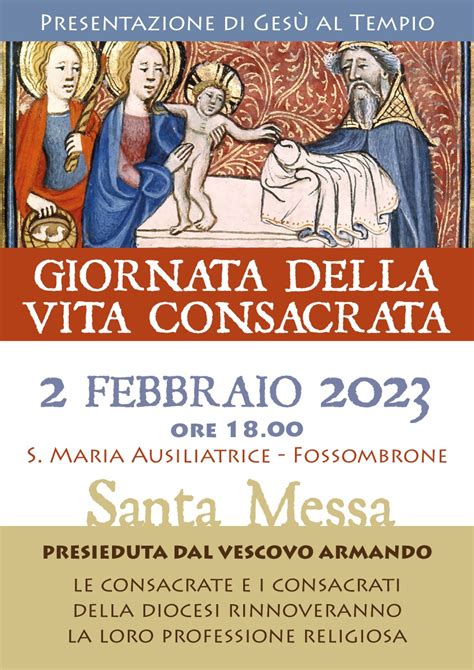 Giornata Della Vita Consacrata Diocesi Di Fano Fossombrone Cagli Pergola