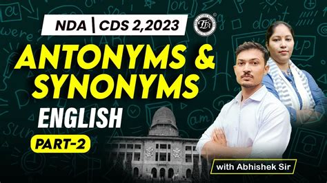 Antonyms Synonyms Part 2 For NDA NDA English Classes 2023 NDA 2