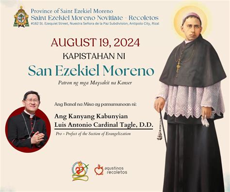 Invitation Feast Of St Ezekiel Moreno Agustinos Recoletos