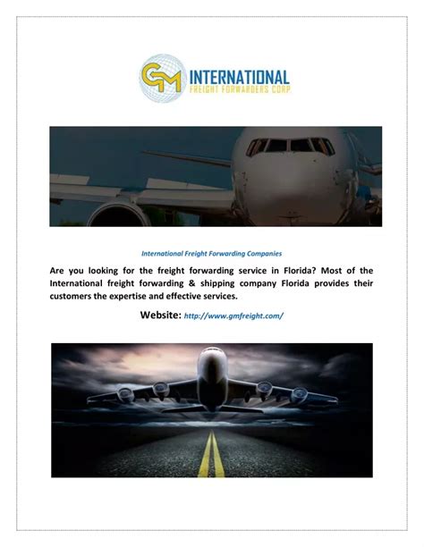 PPT International Freight Forwarding Shipping Companies In Florida