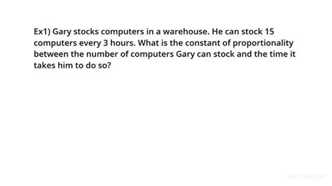 How To Identify The Constant Of Proportionality Based On A Verbal