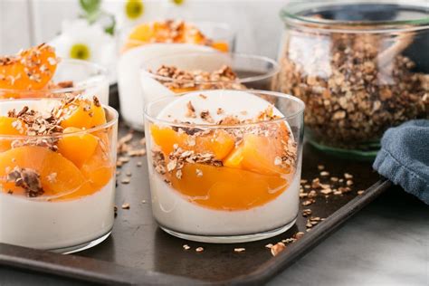 Peaches And Cinnamon Granola With Yogurt Panna Cotta My Kitchen Love