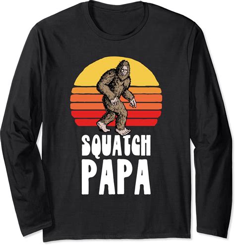 Squatch Papa Funny Bigfoot Fathers Day Grandpa Sasquatch 80s Long